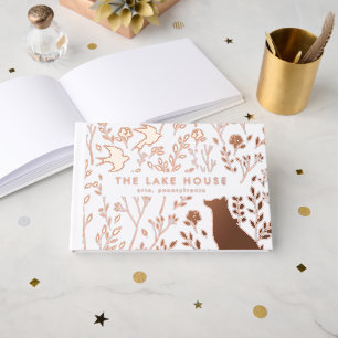 Rental Home Lake Cabin Welcome Foil Guest Book