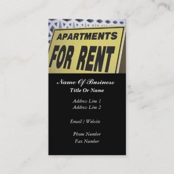 Rental Property Business Card by sagart1952 at Zazzle