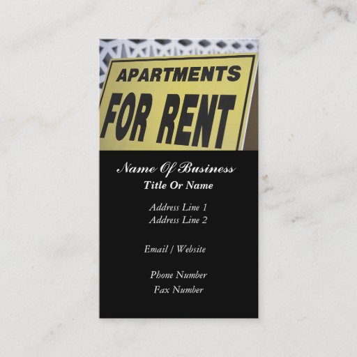 Customizable Rental Property Business Card