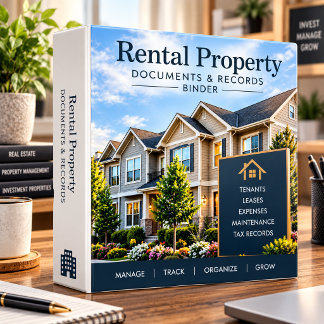 Rental Property Documents & Records Landlord 3 Ring Binder