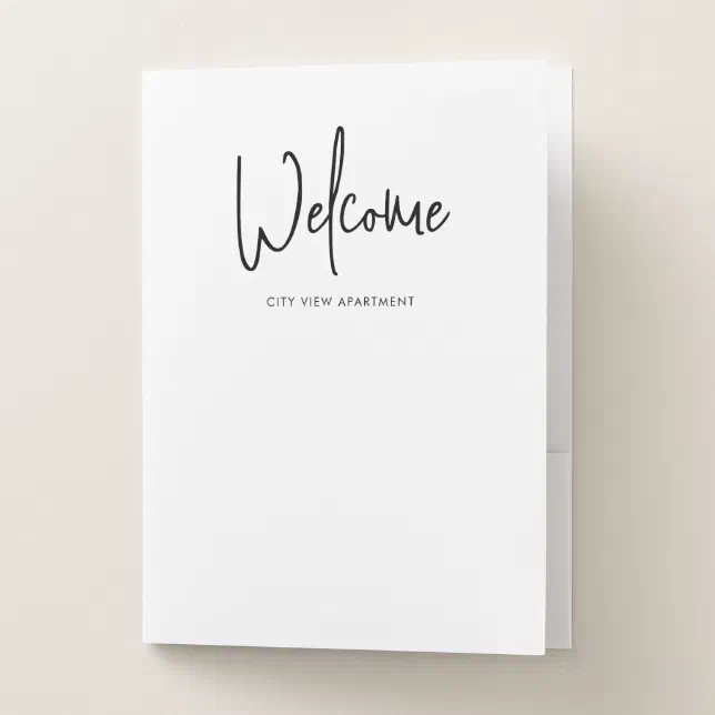 Rental Property Modern Script Minimalist Pocket Folder Zazzle