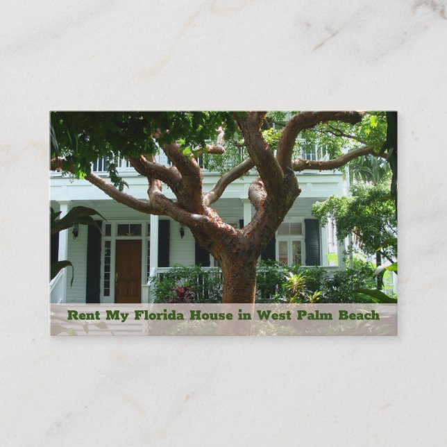 Rental Property Photo Template Advertisement Business Card (Front)