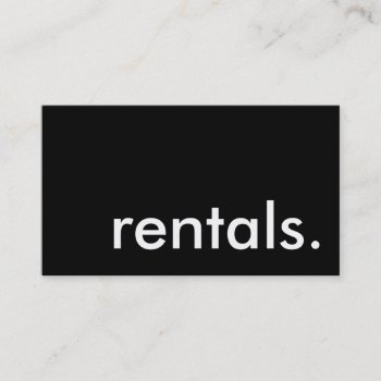 Rentals. Business Card by asyrum at Zazzle