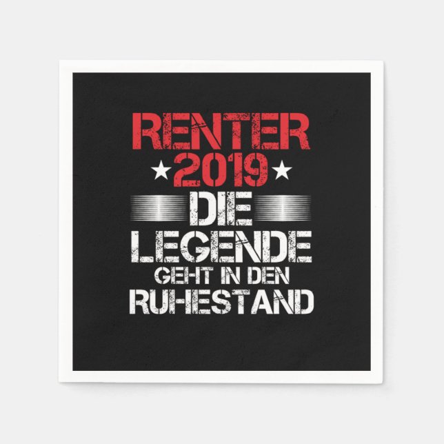 Rentner 2019 Die Legende Geht In Den Ruhestand Ren Napkins (Front)