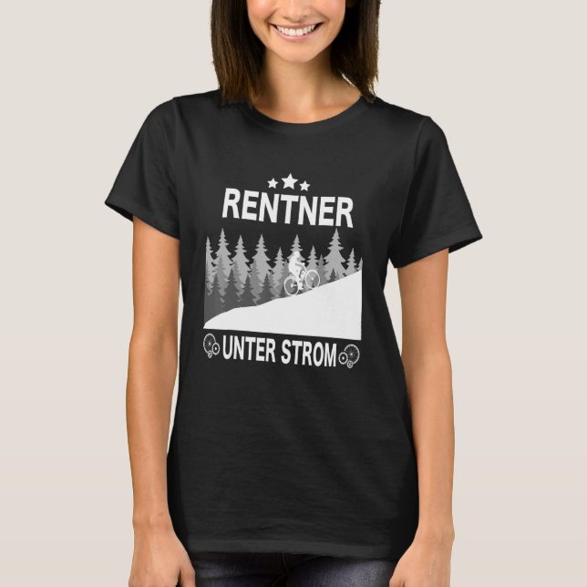 Rentner Unter Strom Ebike Saying Mountain Bike Mot T-Shirt (Front)