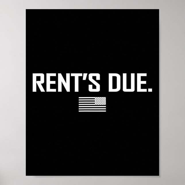 Rent's Due Work Hard Bodybuilder Weightlifting T S Poster (Front)