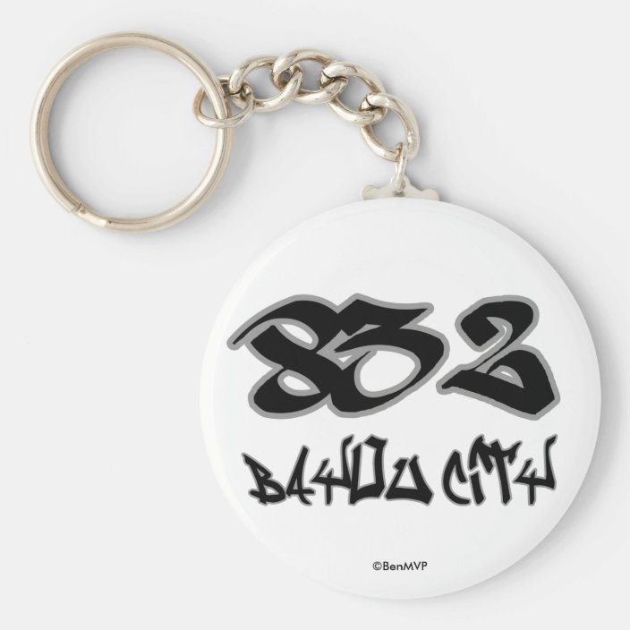 Rep Bayou City (832) Key Chain