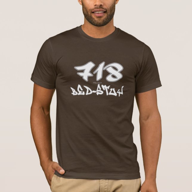 Rep Bed-Stuy (718) T-Shirt (Front)