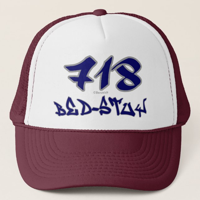 Rep Bed-Stuy (718) Trucker Hat (Front)