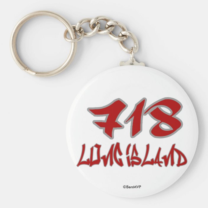 Rep Long Island (718) Keychain