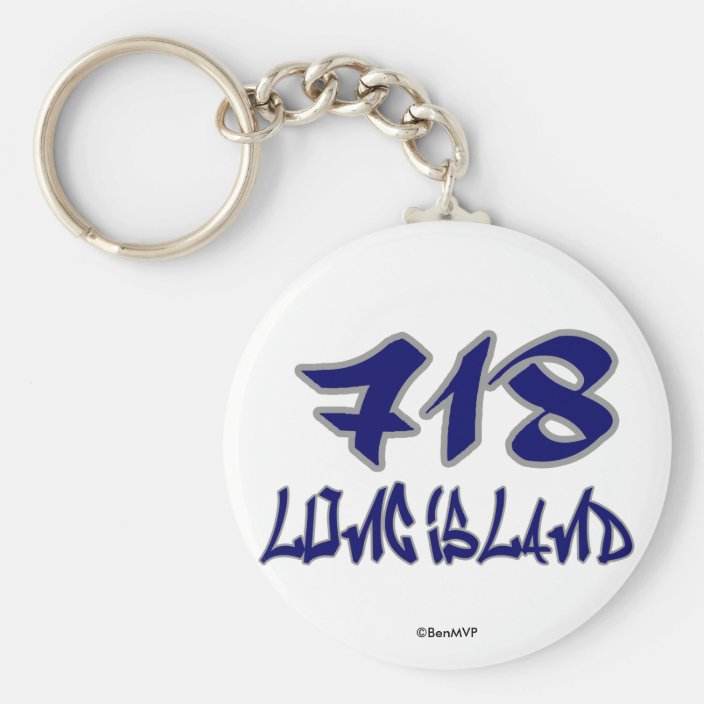 Rep Long Island (718) Keychain