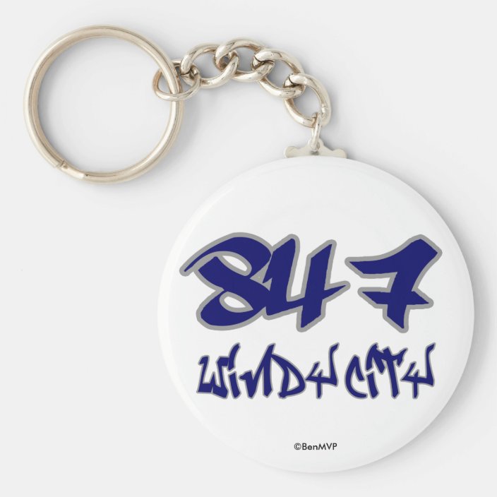 Rep Windy City (847) Keychain