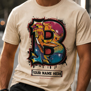 Rep Your Name: Customizable Graffiti Letter "B" T-Shirt