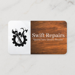 Repair Renovation Hardware Repair Tools   Wood Business Card