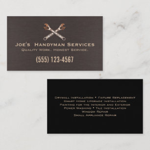  Repair Service Handyman  Home Improvement Business Card