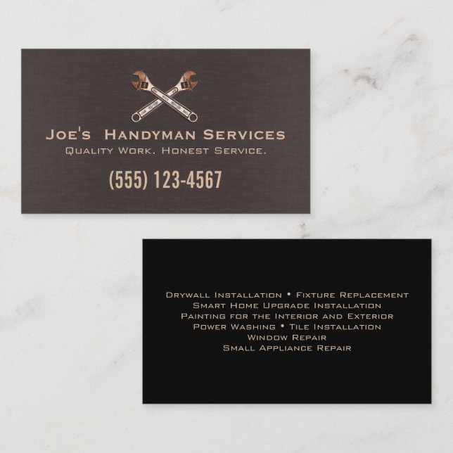  Repair Service Handyman  Home Improvement Business Card (Front/Back)