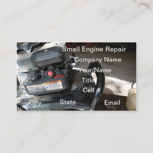 repair small engine repair mechanical motor business card