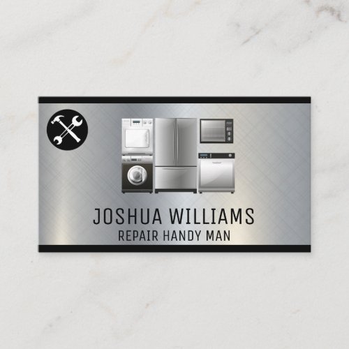Repair Tools  Appliances Metal Background Business Card