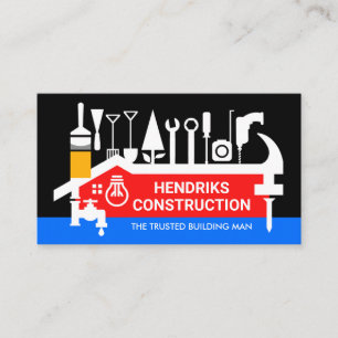 Repair Tools Building Hammer Frame Business Card