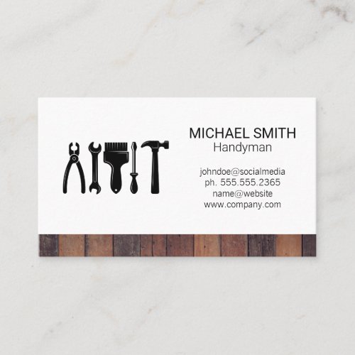 Repair Tools  Wooden Boards Business Card