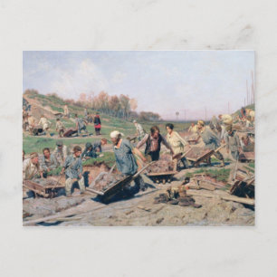 Repair Works on the Railway Line, 1874 Postcard