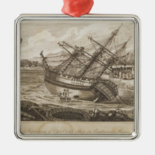 Repairing of Captain Cooks ship Metal Ornament