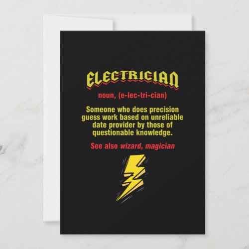 Repairman Electricity Tradesman Electric Electrica Invitation