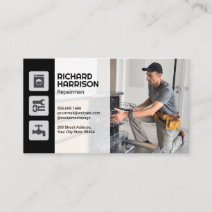 Repairman Fixing Dishwasher Appointment Card