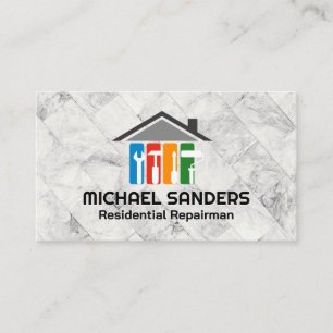 Repairman Services   Hand Tool Icons Business Card