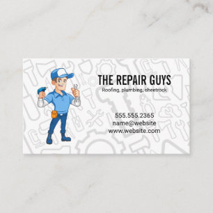 Repairman with His Tools   Home Renovations Business Card