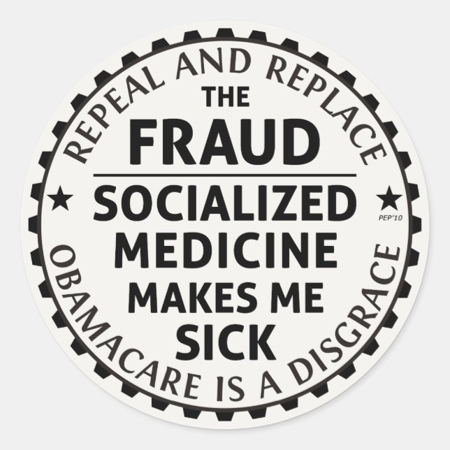 Repeal And Replace Classic Round Sticker (Front)