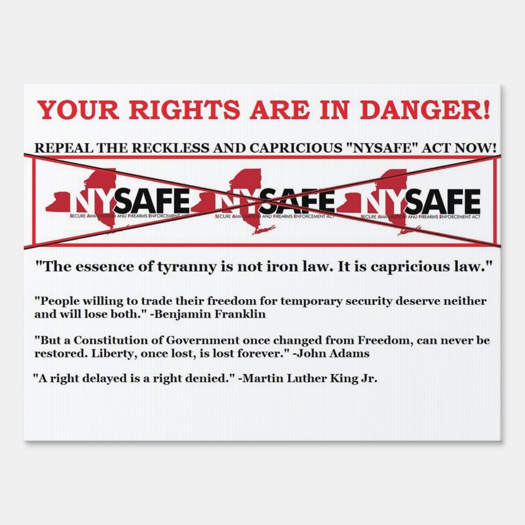 Repeal NY SAFE ACT yard sign Zazzle