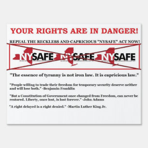 Repeal NY SAFE ACT yard sign