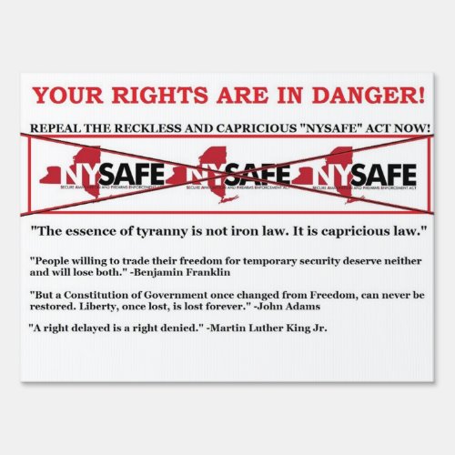 Repeal NY SAFE ACT yard sign