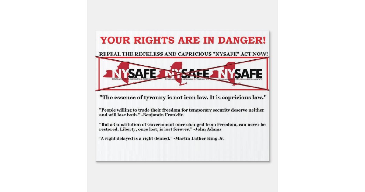 Repeal NY SAFE ACT yard sign