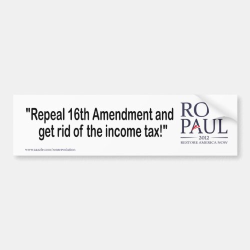 Repeal the 16th amendment bumper sticker
