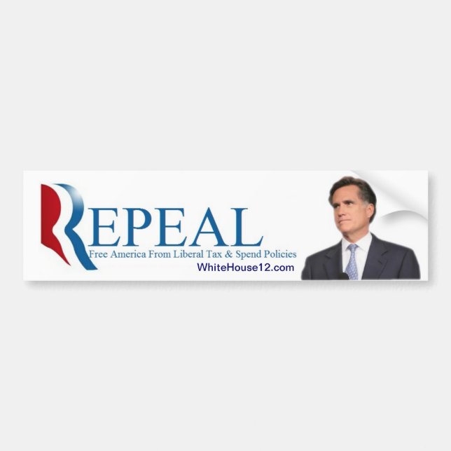 Repeal:  The 2012 Republican Campaign Slogan Bumper Sticker (Front)