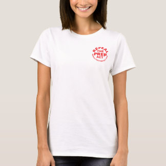 Repeal the PREP Act CIRCLE on WHITE WOMENS tshirt