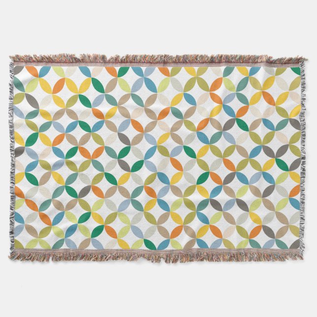 Repeat circle quarters cutout style pattern throw throw blanket (Front)