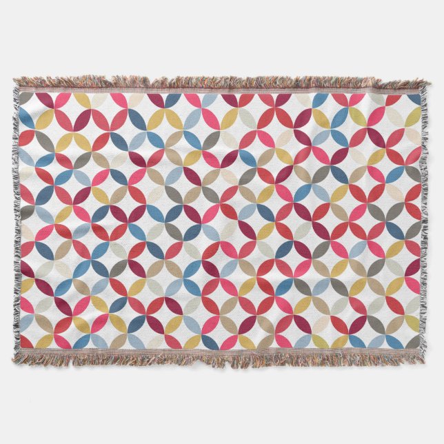 Repeat circle quarters leaves style pattern throw throw blanket (Front)