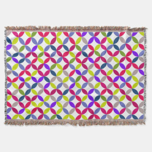 Repeat circle quarters style bright pattern throw throw blanket