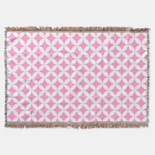 Repeat circle quarters style pink pattern throw throw blanket (Front)