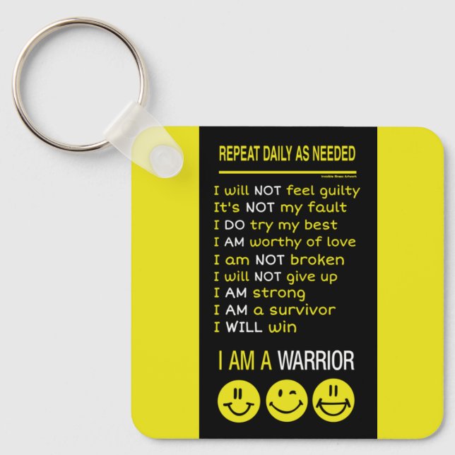 Repeat Daily as Needed...I'm a Warrior Keychain (Front)