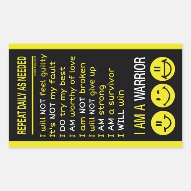 Repeat Daily as Needed...I'm a Warrior Rectangular Sticker (Front)