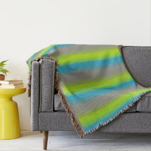 Repeat dogtooth stripe bright pattern throw throw blanket