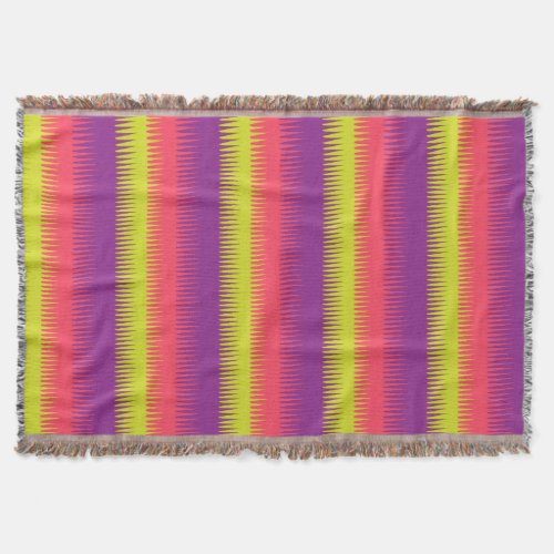 Repeat dogtooth stripe bright pattern throw throw blanket