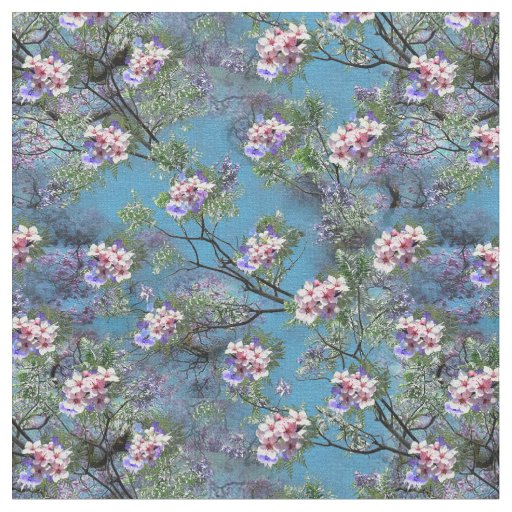 Repeat Jacaranda Blooms in Purple,Pink, Rose Fabric
