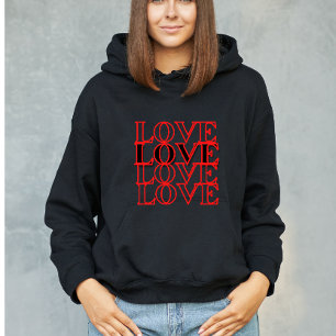 Repeat love typography Valentine's+day 2024 Hoodie