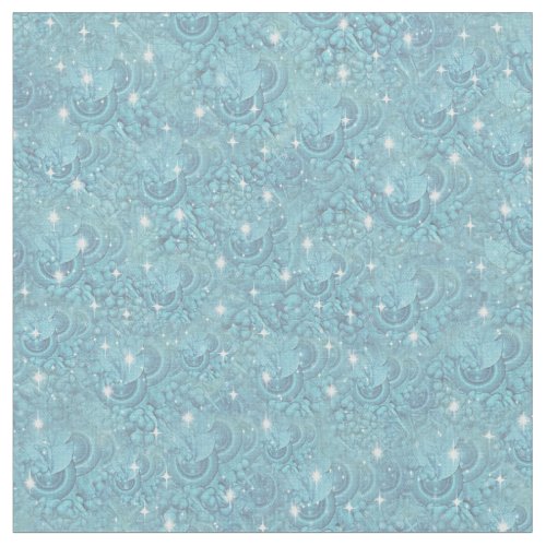 Repeat mix Blue Patterns with White Sparkles Fabric