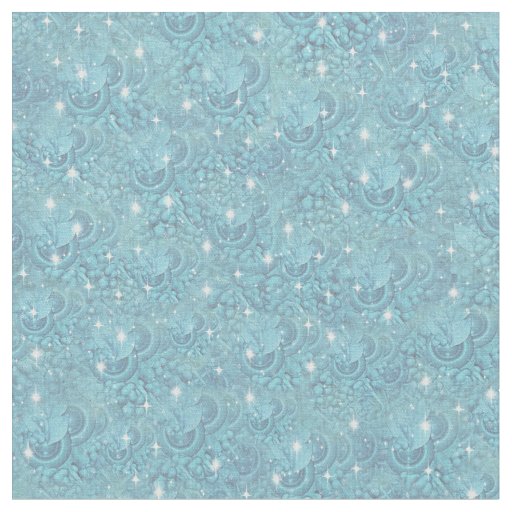 Repeat mix Blue Patterns with White Sparkles Fabric